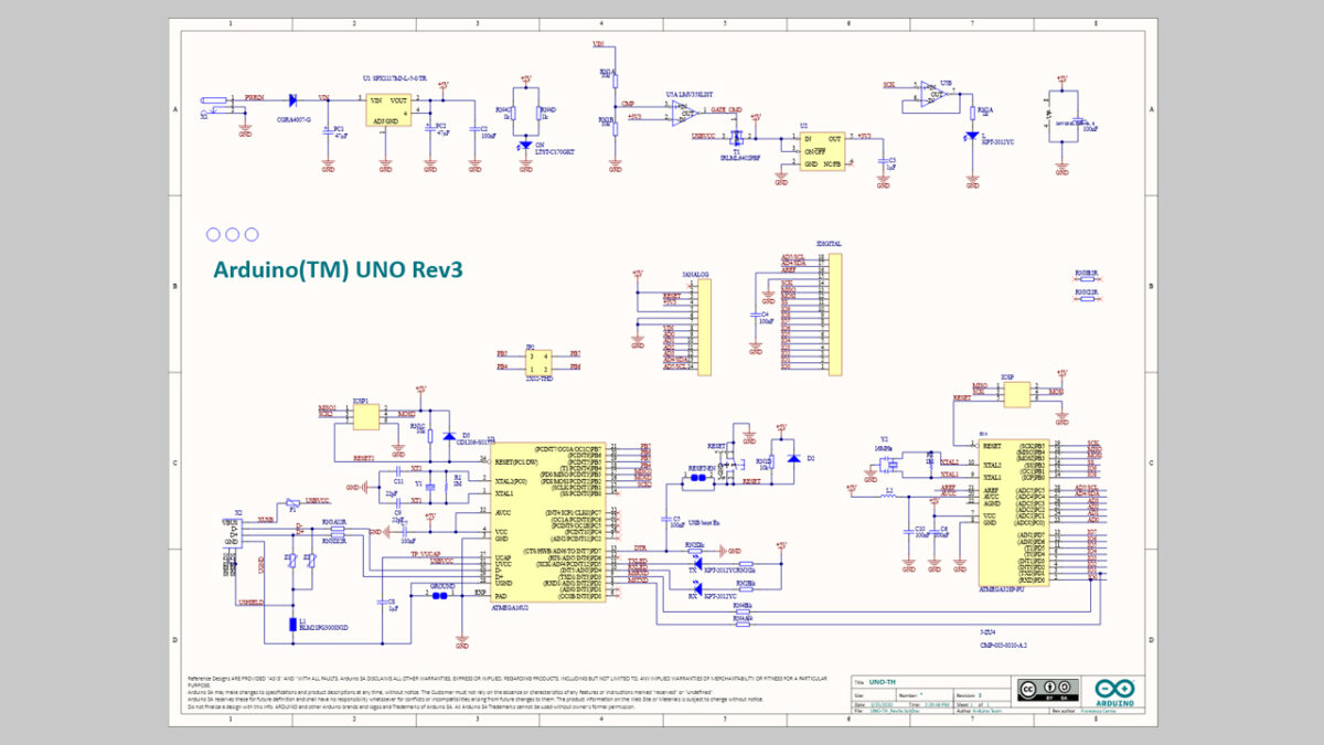 Arduino UNO R3の回路図