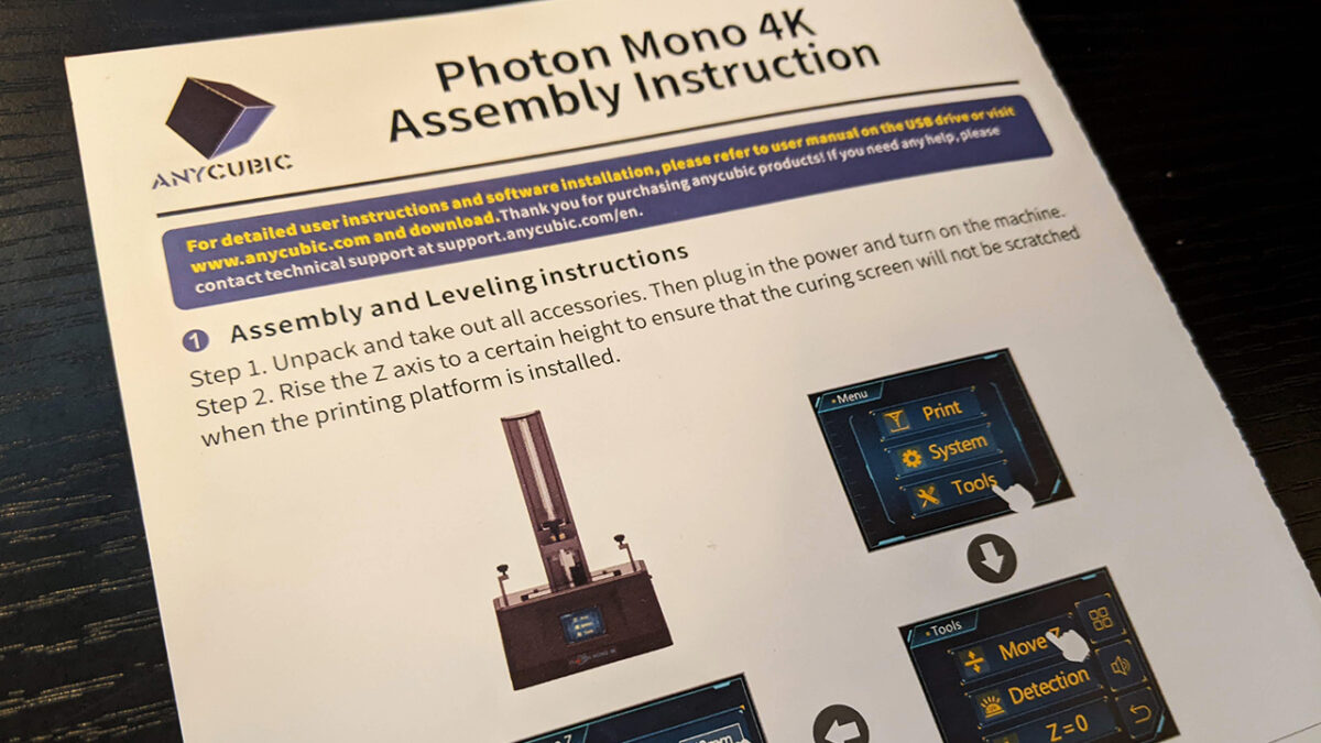 Anycubic Photon Mono 4Kのセットアップ・組立説明書
