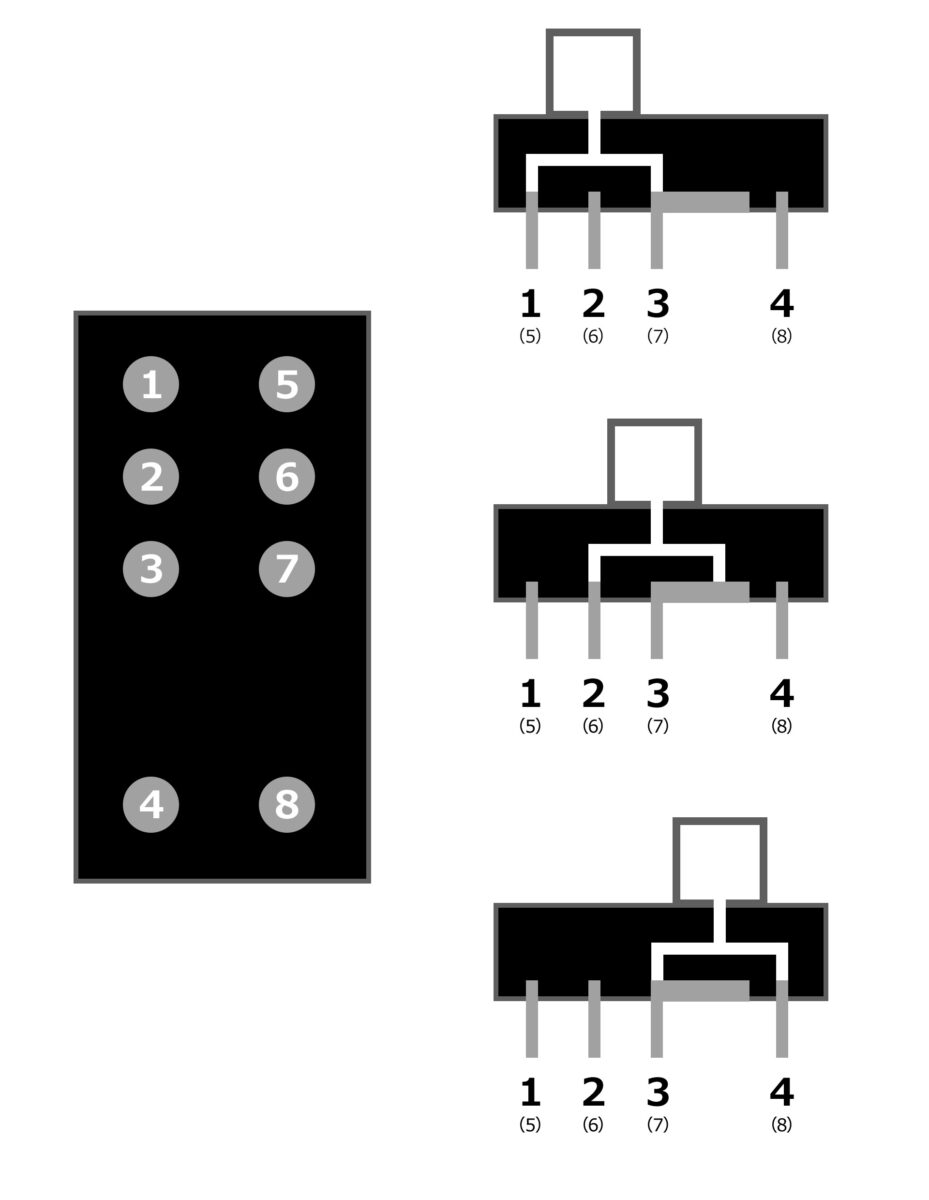 2回路3接点スライドスイッチ